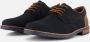 Rieker Blauwe Leren Veterschoenen met Cognac Accents Blue Heren - Thumbnail 2