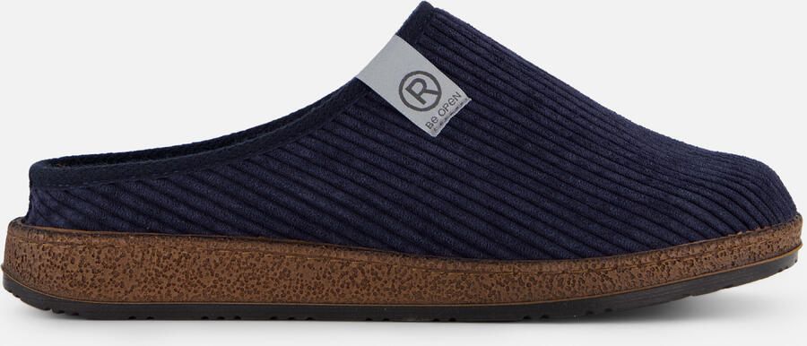Rohde 6786 55 Pantoffel Open Sloffen Blauw Rib Textiel Heren Blauw