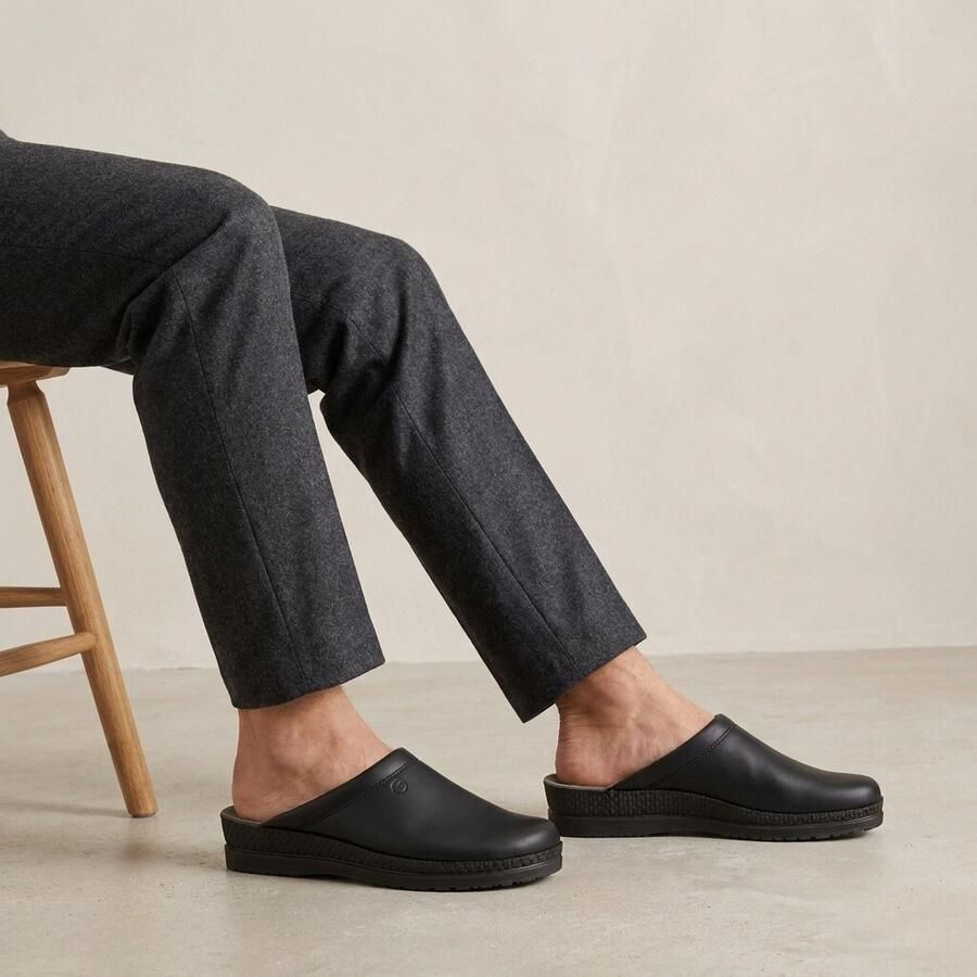 Rohde Heren Pantoffels in Leder (Bruin)
