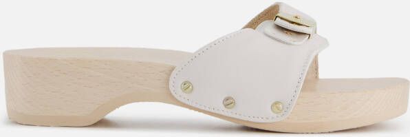 Scholl Iconic Pescura Heel White Leather Muilen