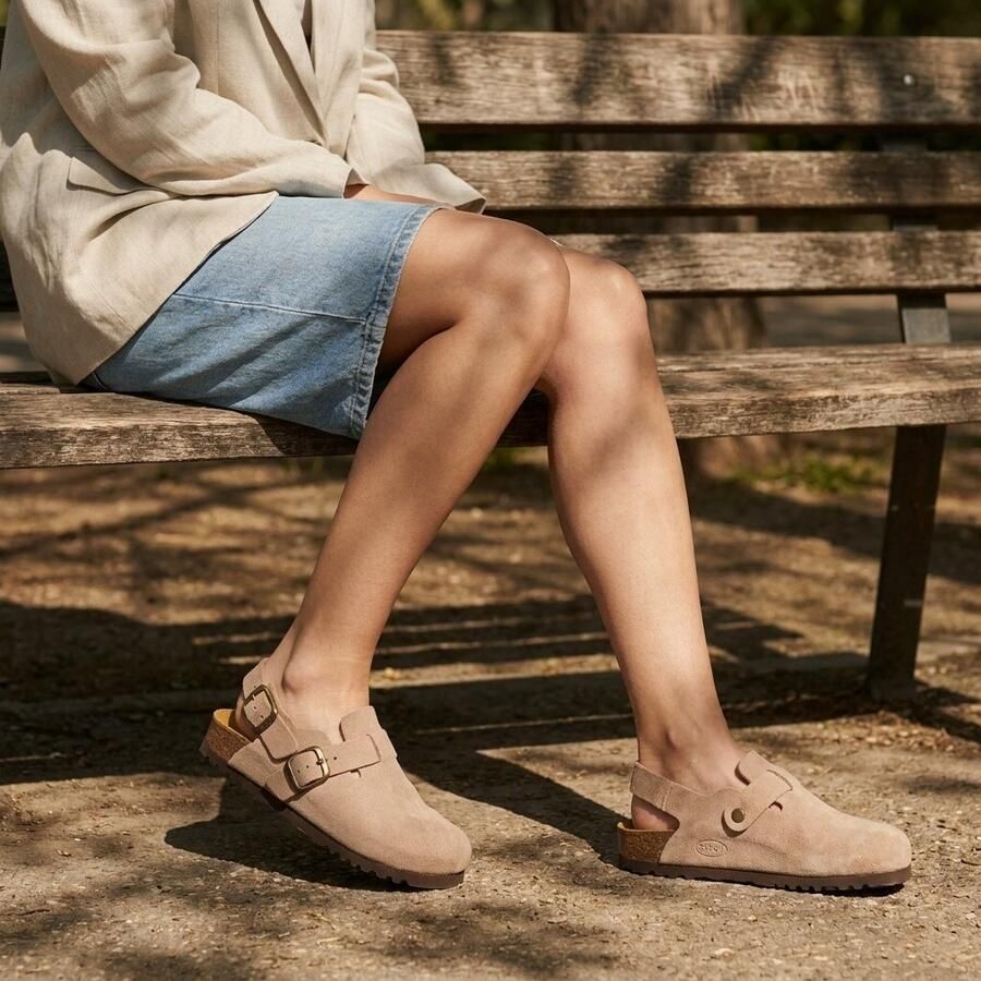 Scholl Dames Slippers Fae Backstrap Dark Beige - Foto 4