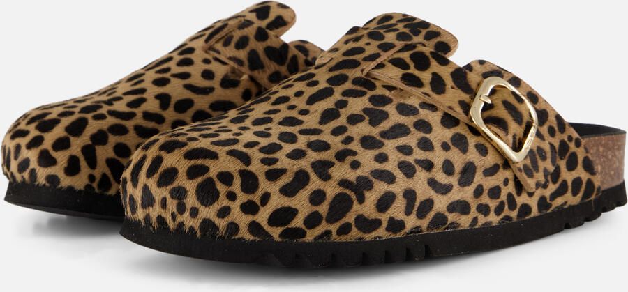 Scholl Gesloten-teen Dierenprint Klomp met Gesp