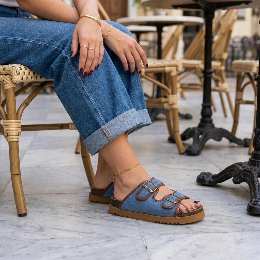 Scholl Juliette Sandalen blauw Synthetisch Dames
