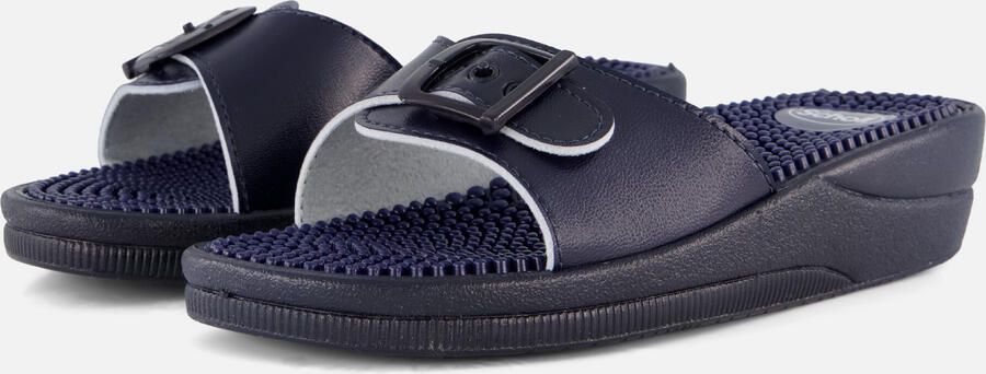 Scholl NEW MASSAGE PVC Womens Navy Blue FALSO Mules Navy Blue