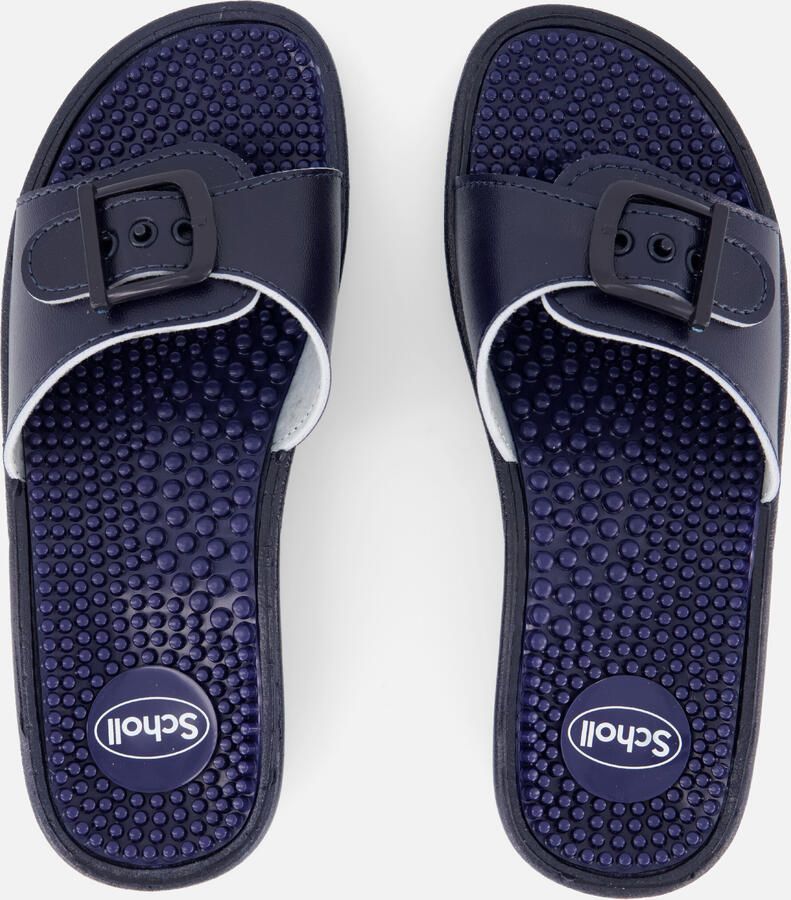 Scholl NEW MASSAGE PVC Womens Navy Blue FALSO Mules Navy Blue - Foto 3