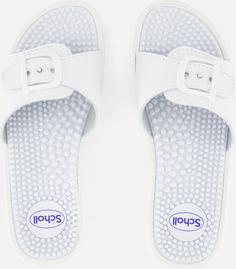 Scholl NEW MASSAGE PVC Womens White FALSO Mules White - Foto 3