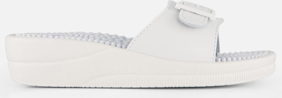 Scholl NEW MASSAGE PVC Womens White FALSO Mules White - Foto 9