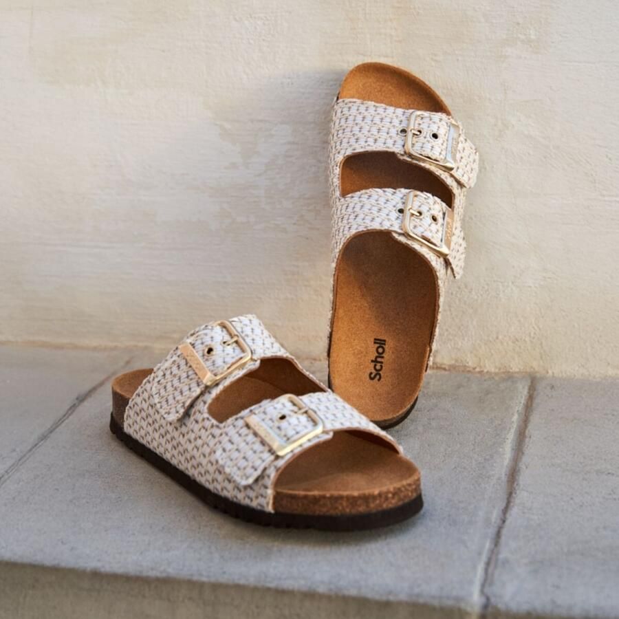 Scholl Noelle Raffia Slippers wit Synthetisch Dames - Foto 2