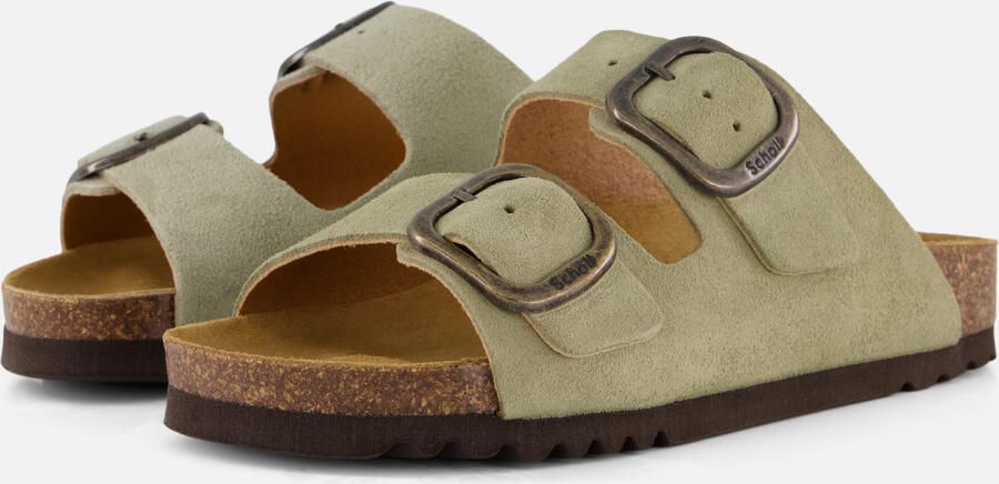 Scholl Noelle imitatieleren leren slippers groen - Foto 9