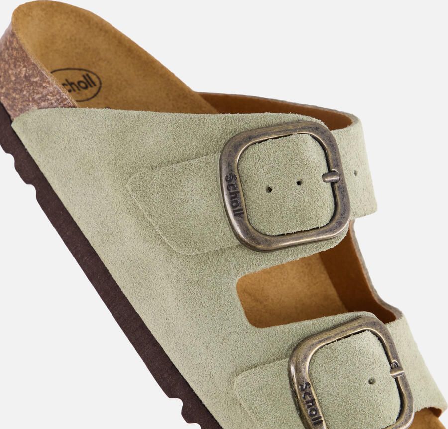 Scholl Noelle imitatieleren leren slippers groen - Foto 5