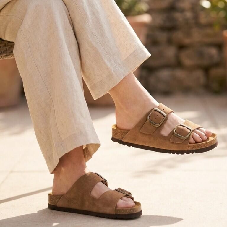 Scholl Teenslippers Noelle Suede Taupe - Foto 4