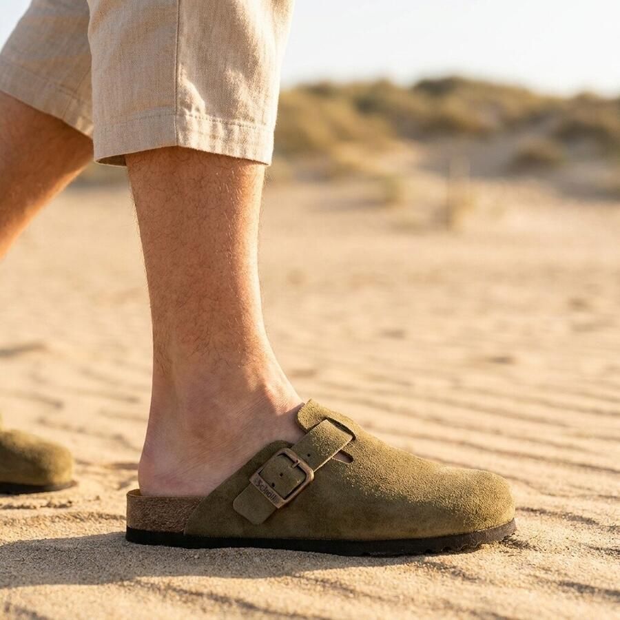 Scholl Olivier Muiltjes groen Suede