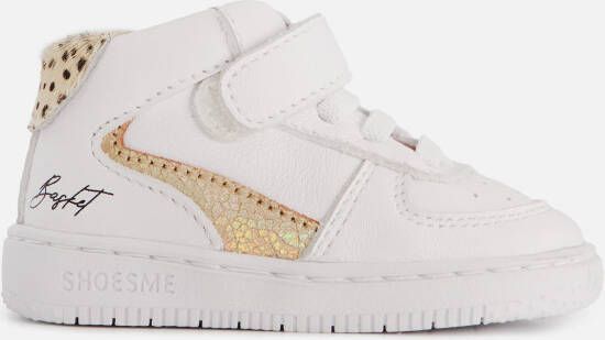 Shoesme Baby Babysneakers white gold Leer