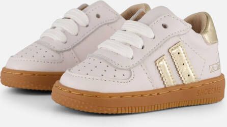 Shoesme Baby Babysneakers white gold Leer