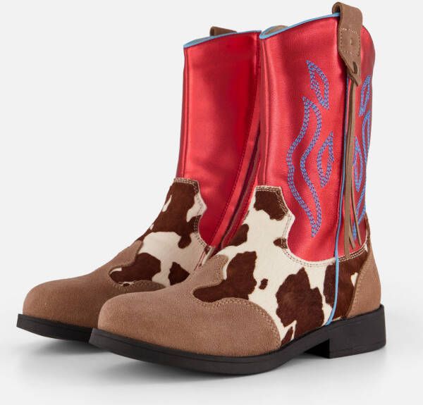 Shoesme Cowboylaarzen rood Leer