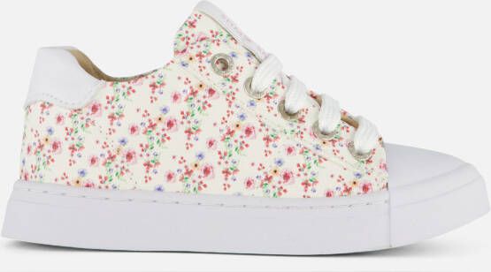 Shoesme SH22S002-A leren sneakers met bloemenprint wit Meisjes Leer Bloemen 22 - Foto 5