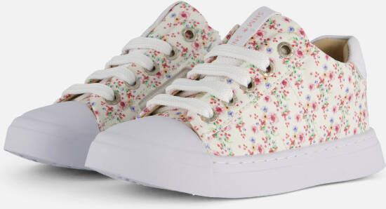 Shoesme Flower Sneakers wit Leer