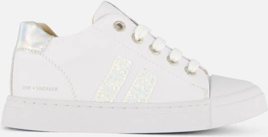 Shoesme leren sneakers wit zilver Meisjes Leer Meerkleurig 28