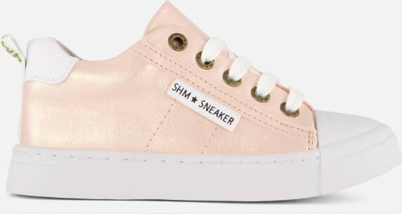 Shoesme Metallic Sneakers roze Leer