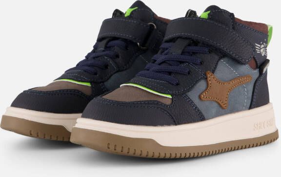 Shoesme leren sneakers donkerblauw groen - Foto 4