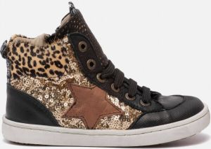 Shoesme UR21W052-A Black Gold Sneakers hoge-sneakers