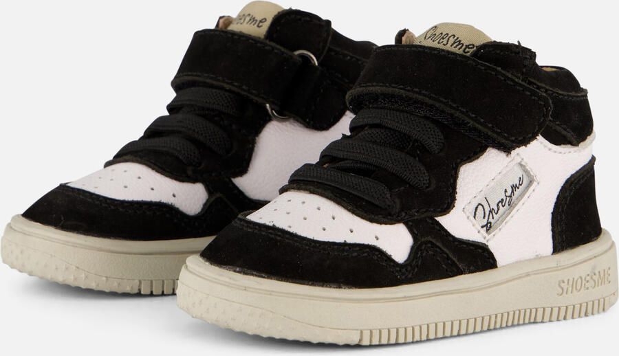 Shoesme leren sneakers zwart wit Jongens Leer Meerkleurig 20