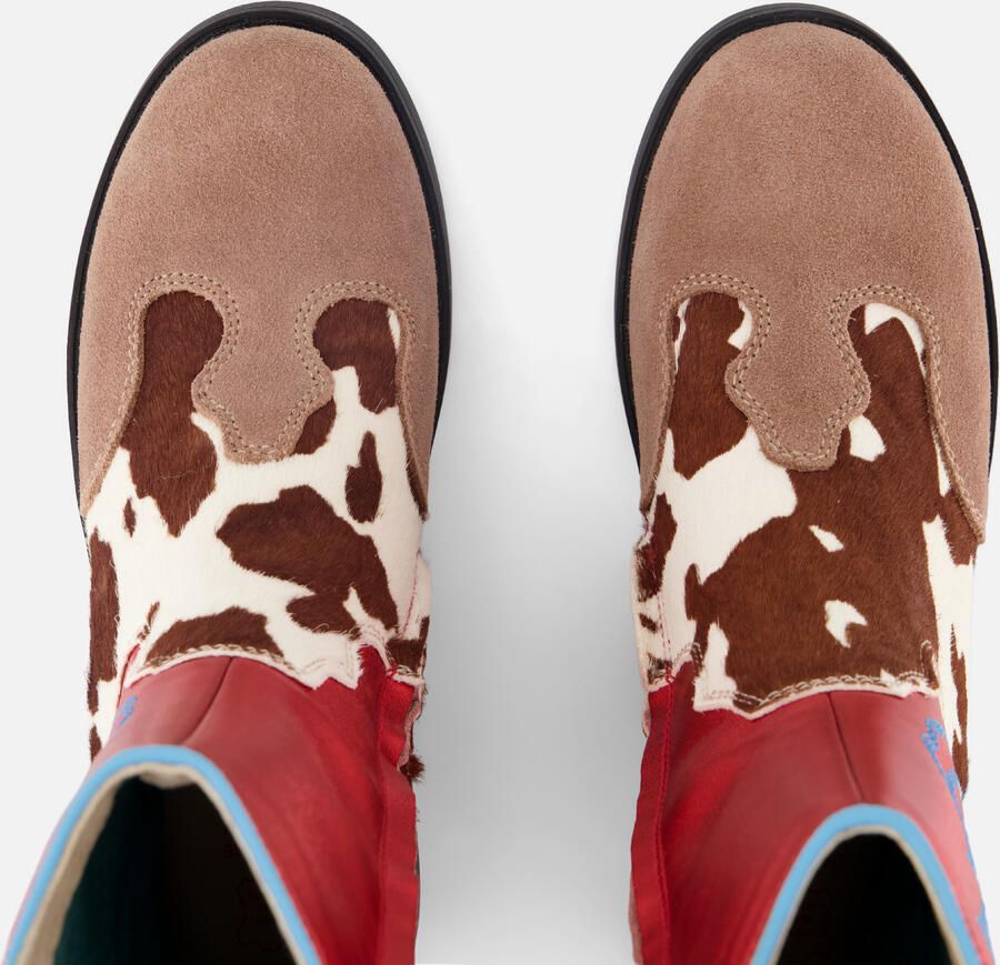 Shoesme Rode Cowboylaars Met Print Laarzen Kinderen Meisjes Red Cognac Microfiber leer - Foto 2