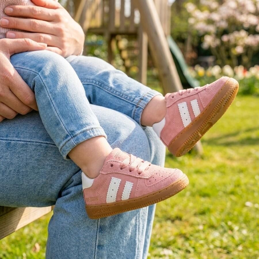 Shoesme Roze Suède Sneakertje Sneakers Kinderen Meisjes Pink Leer - Foto 4