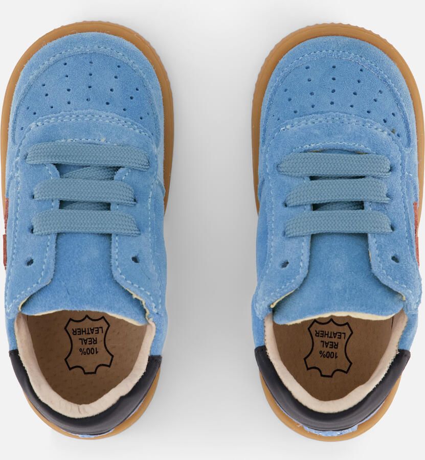 Shoesme Blauw Sneakertje Sneakers Kinderen Jongens BLUE ORANGE Suède - Foto 3