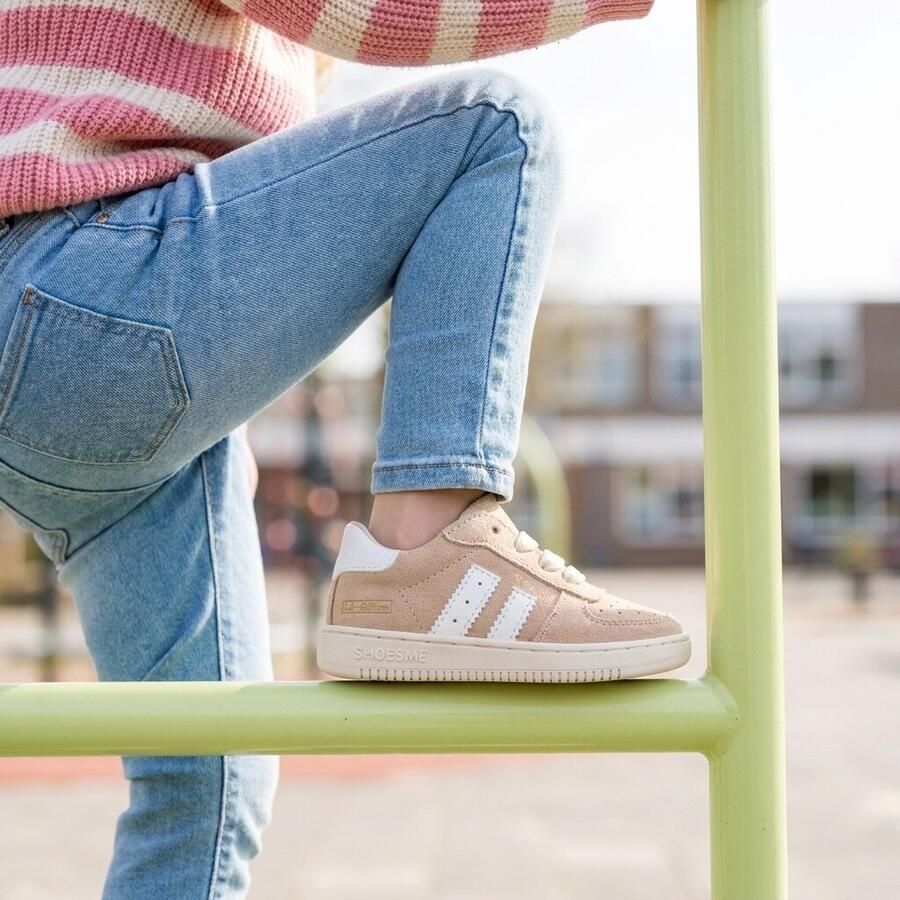 Shoesme Taupe Suède Sneakertje Sneakers Kinderen Unisex Taupe Suède