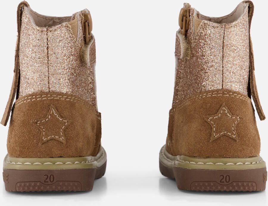 Shoesme suède enkelboots met glitters cognac roze - Foto 10