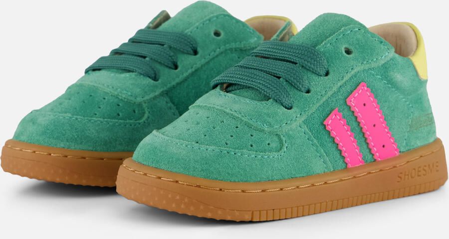 Shoesme Groen Sneakertje Sneakers Kinderen Meisjes Green Pink Suède - Foto 2