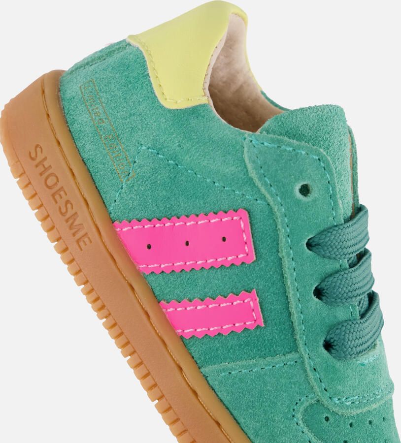 Shoesme Groen Sneakertje Sneakers Kinderen Meisjes Green Pink Suède - Foto 4