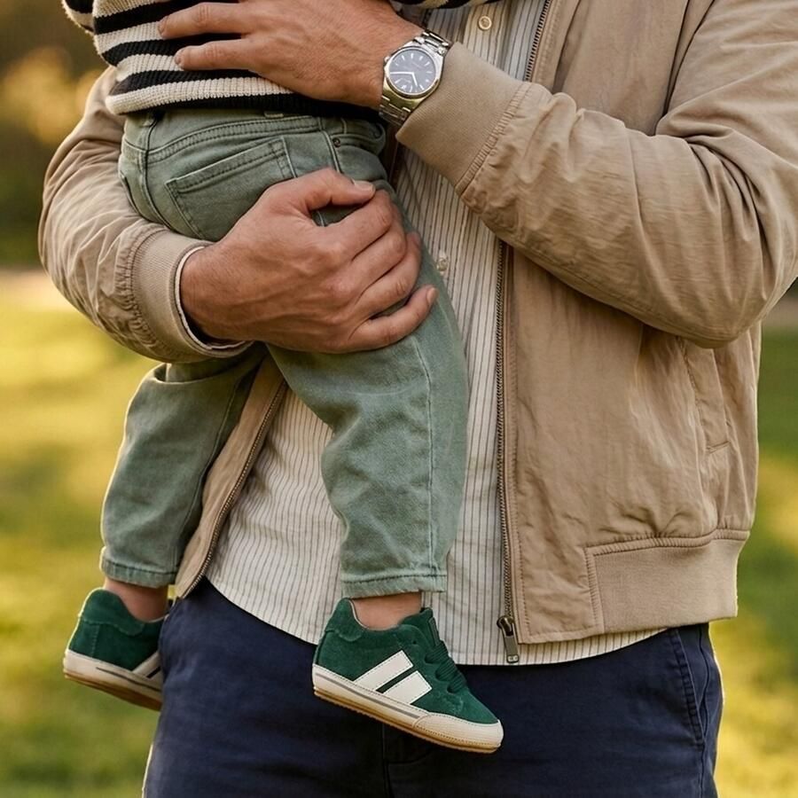 Shoesme Leren Lopen Sneakers groen Suède