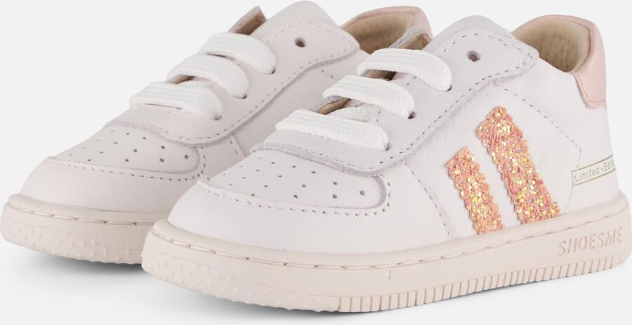 Shoesme Wit-Roze Sneakertje Sneakers Kinderen Meisjes White Peach Leer