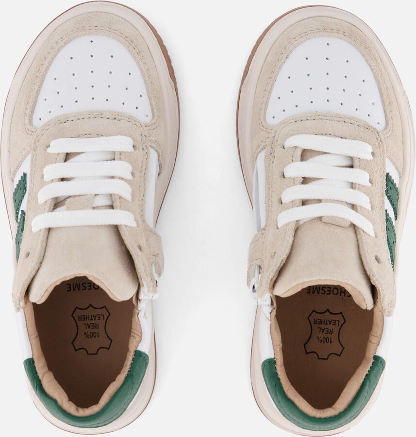 Shoesme Wit-Groene Sneaker Sneakers Kinderen Jongens Beige Green Suède - Foto 3