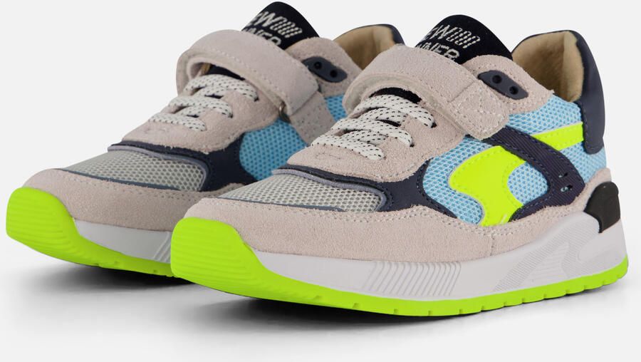 Shoesme leren sneakers grijs blauw Jongens Leer Effen 35 - Foto 6
