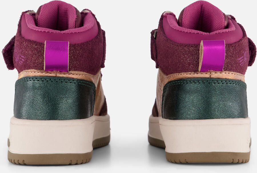 Shoesme suède sneakers met glitters paars groen donkerrood - Foto 6