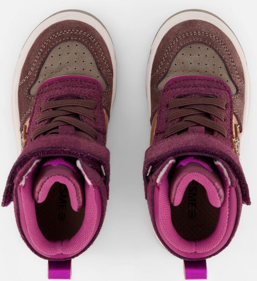 Shoesme suède sneakers met glitters paars groen donkerrood - Foto 5
