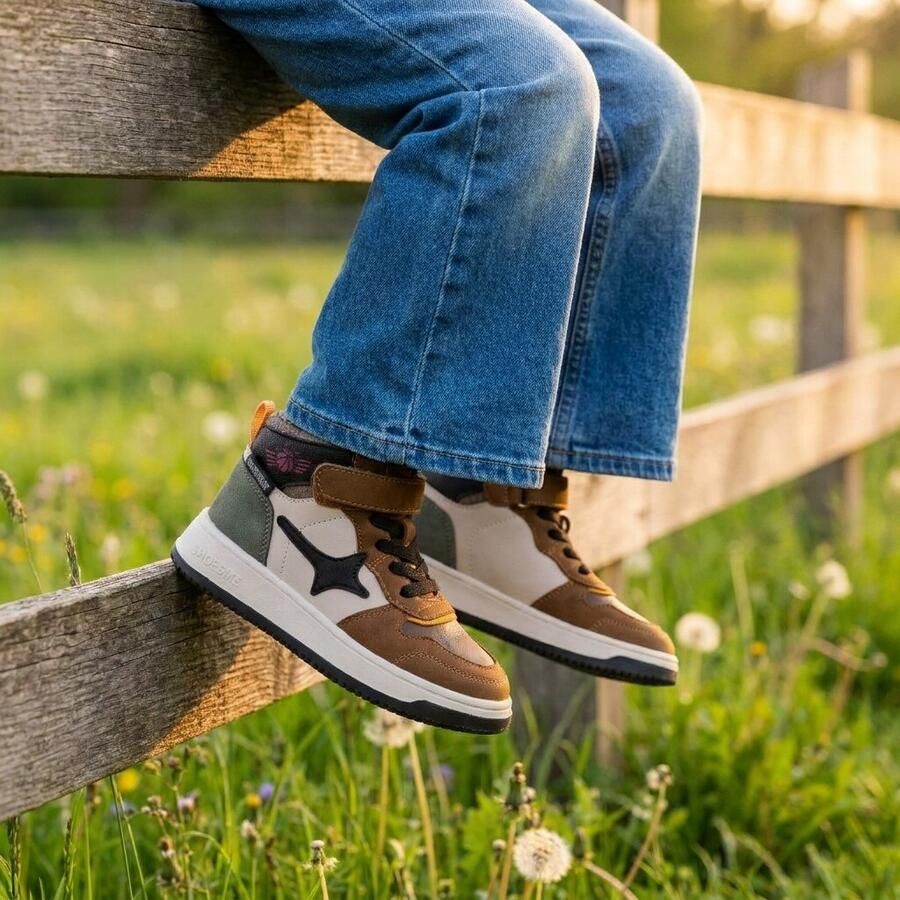 Shoesme No25w100 Sneakers Jongens Leren Sneaker Cognac