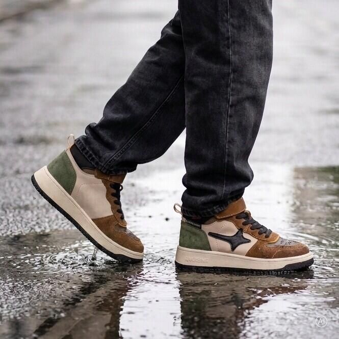Shoesme No25w100 Sneakers Jongens Leren Sneaker Cognac - Foto 4