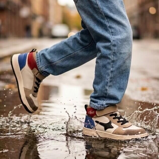 Shoesme waterproof veterboots taupe multi Kinderschoenen - Foto 6