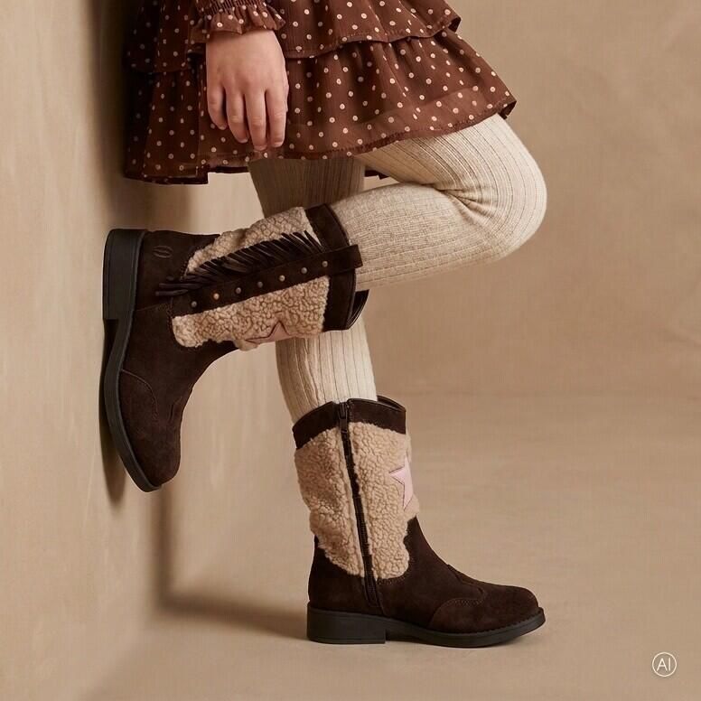 Shoesme western suède teddy laarzen donkerbruin - Foto 8