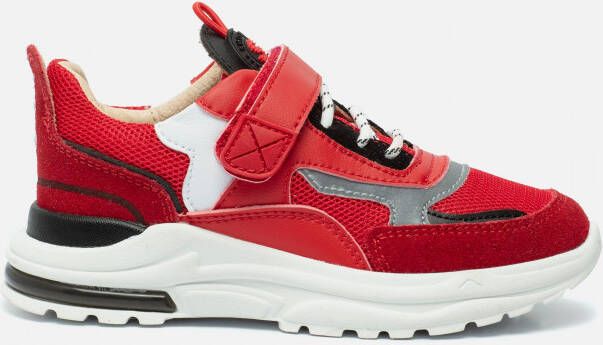Shoesme rode sneakers met grijze details