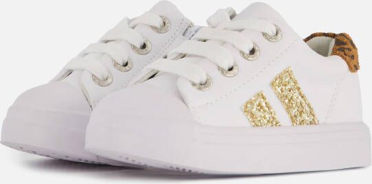 Shoesme SH21S021-A leren sneakers met glitters wit goud Meisjes Leer Panterprint 26 - Foto 5