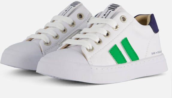 Shoesme S004 B Wit groene veterschoen rubberen neus (32 Kleur Wit ) - Foto 3