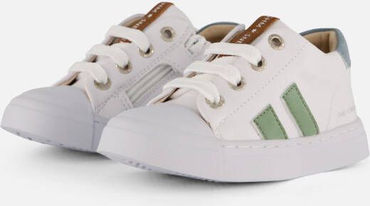 Shoesme Veterschoenen Meisjes jongens white green Leer