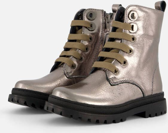 Shoesme veterboots zilver Meisjes Leer 24 | Enkelboot van