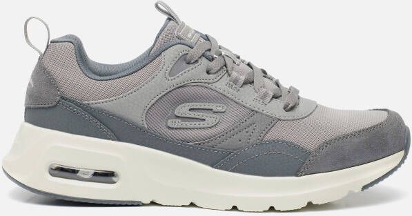 Skechers Grijze Leren Court Sneaker met AirCooled Memory Foam Gray Heren