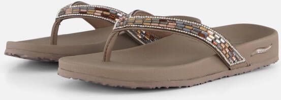 Skechers Arch Fit Meditation Glam Gal VEGAN Slipper Dames Taupe